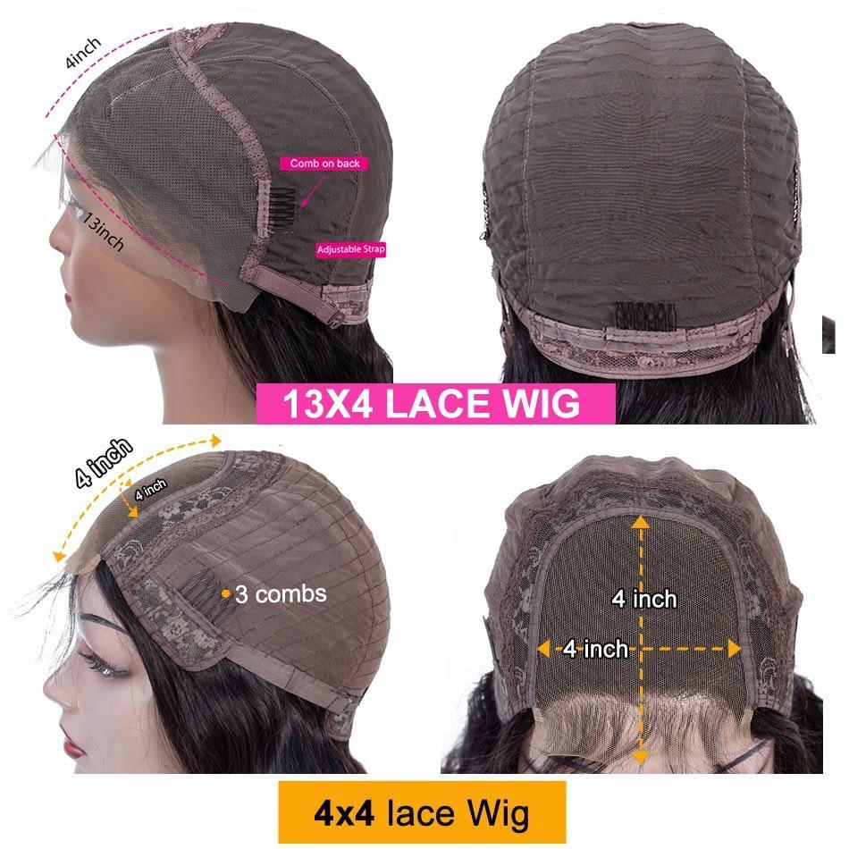 Lace Front Wig Jerry Curl Short Bob 180% Density 4x4 13x4