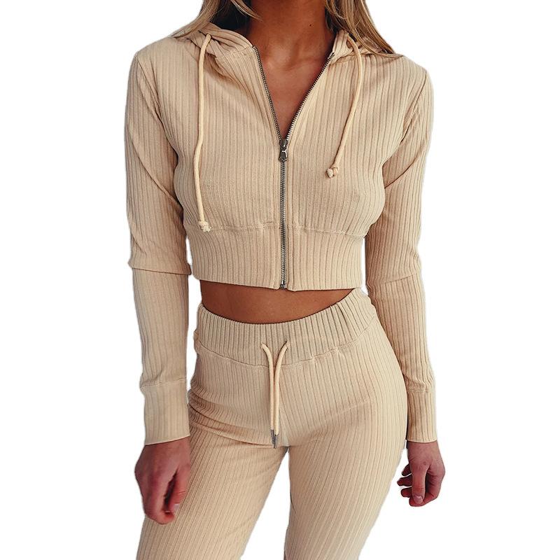 Hooded Zipped Crop Top Two Co-cords