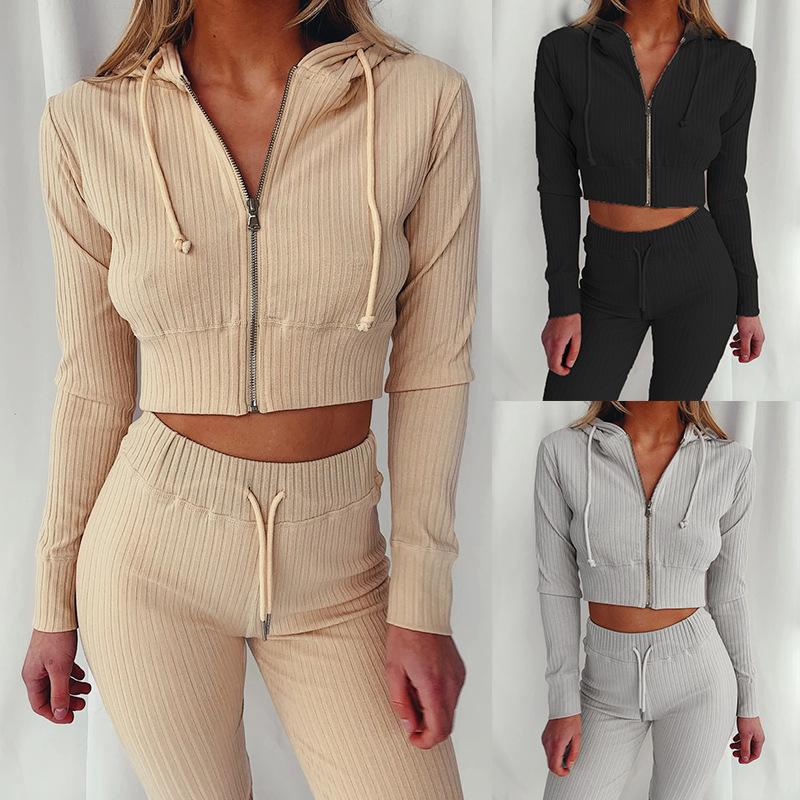 Hooded Zipped Crop Top Two Co-cords