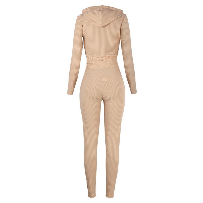 Hooded Zipped Crop Top Two Co-cords