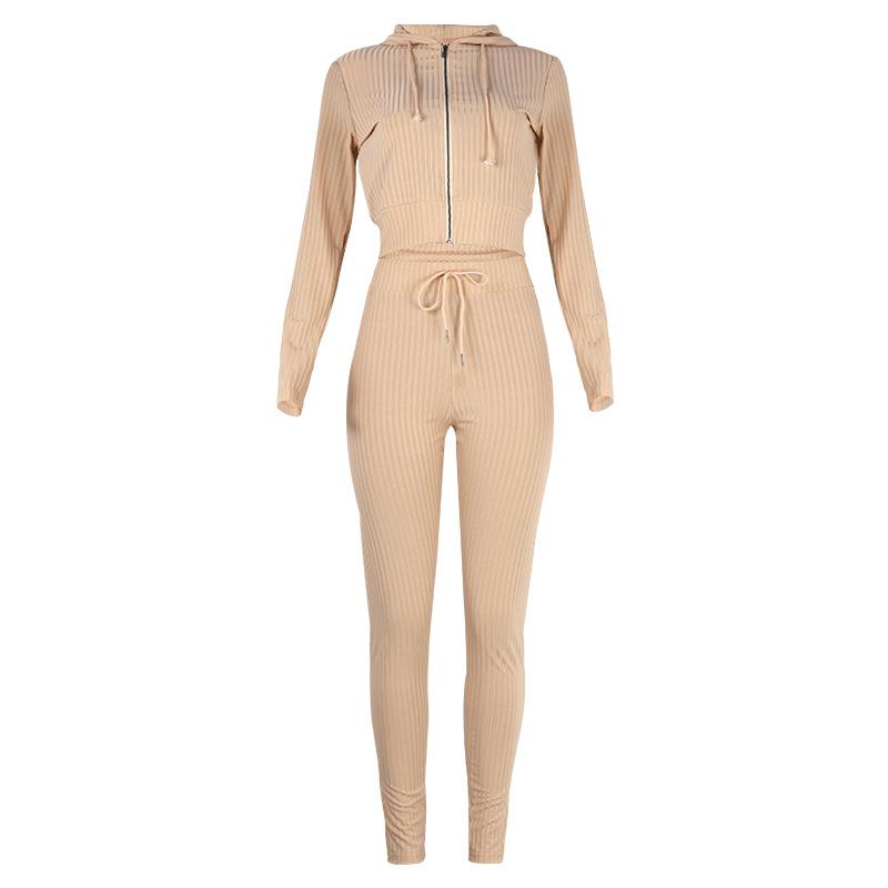 Hooded Zipped Crop Top Two Co-cords