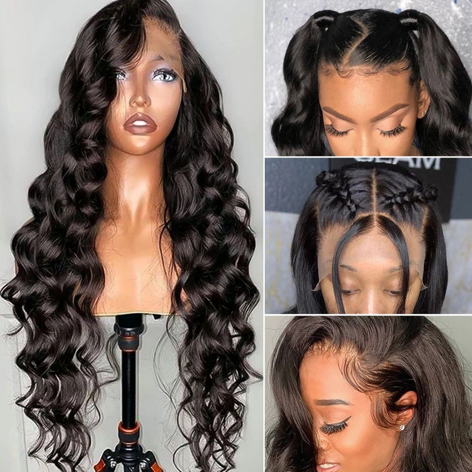 HD Transparent Lace Frontal Wig Loose Body Wave 180% Density 13x4