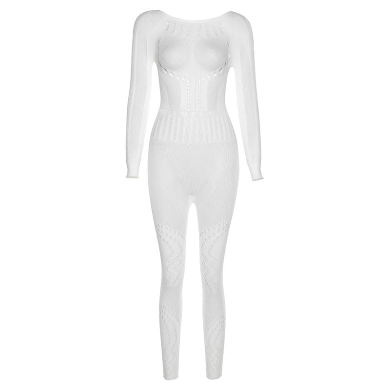 Hollow-Out Mesh Bodysuit with Butt-Lifting Design