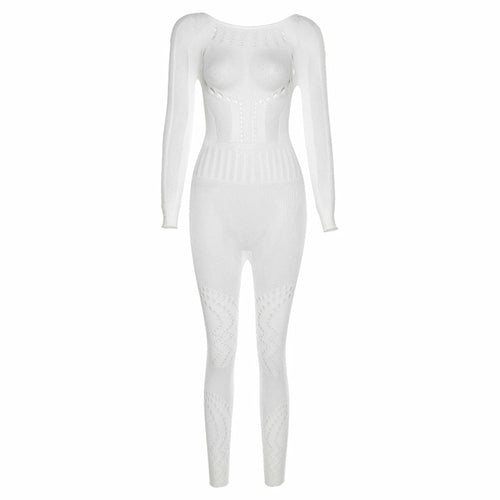 Hollow-Out Mesh Bodysuit with Butt-Lifting Design