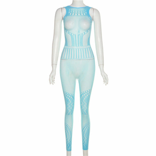 Hollow-Out Mesh Bodysuit with Butt-Lifting Design