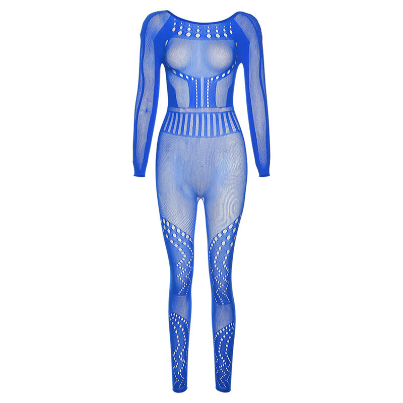 Hollow-Out Mesh Bodysuit with Butt-Lifting Design