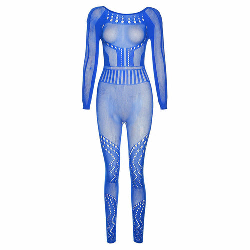 Hollow-Out Mesh Bodysuit with Butt-Lifting Design