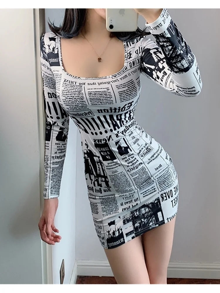 Newspaper Mini Dress