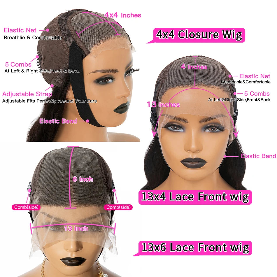 HD Transparent 13x4 Body Wave Lace Front Human Hair Wig Burgundy 99J