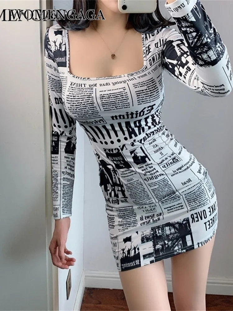 Newspaper Mini Dress