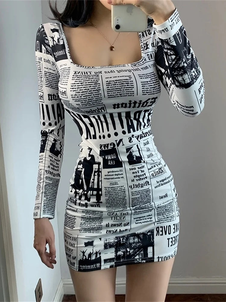Newspaper Mini Dress