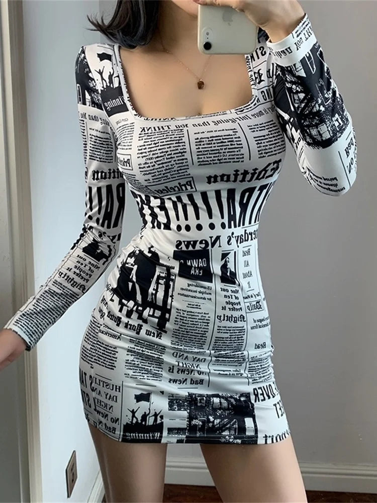 Newspaper Mini Dress