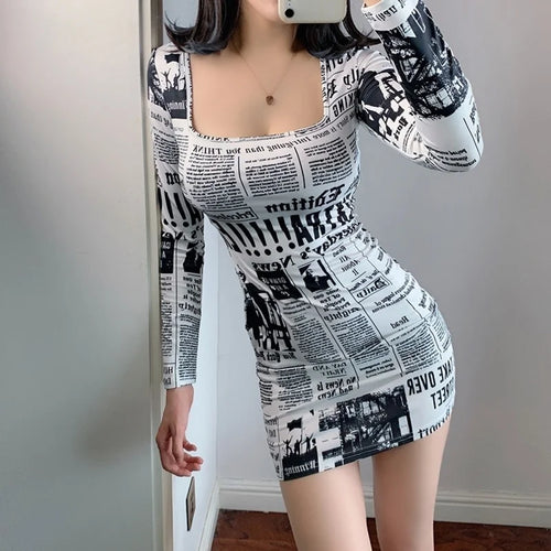 Newspaper Mini Dress