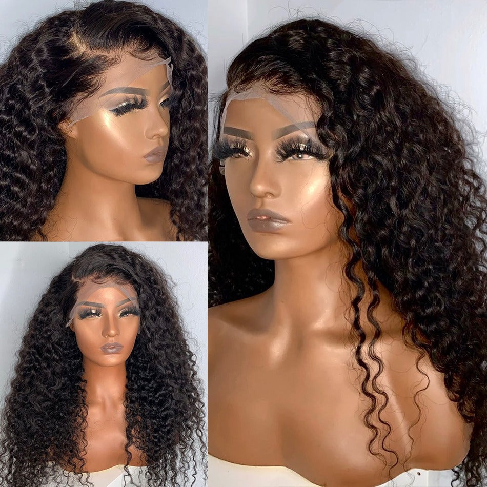 HD Transparent Lace Frontal Wig Deep Wave 200% Density 13x4