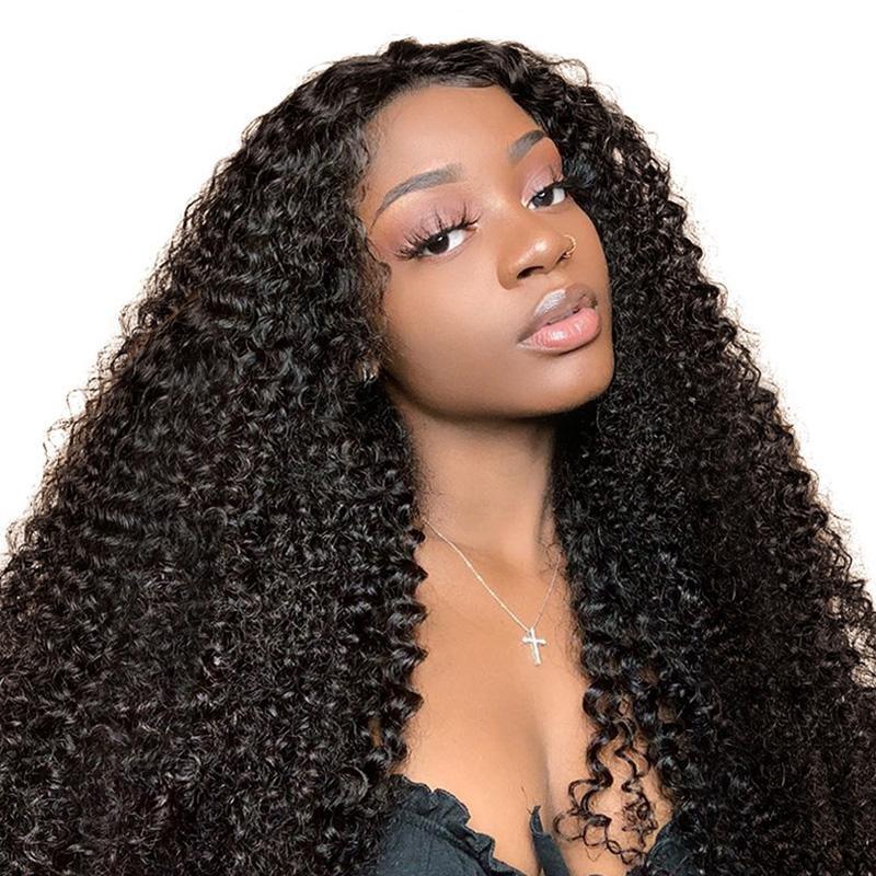 HD Transparent Lace Frontal Wig Kinky Curly Brazilian Wig 13x6