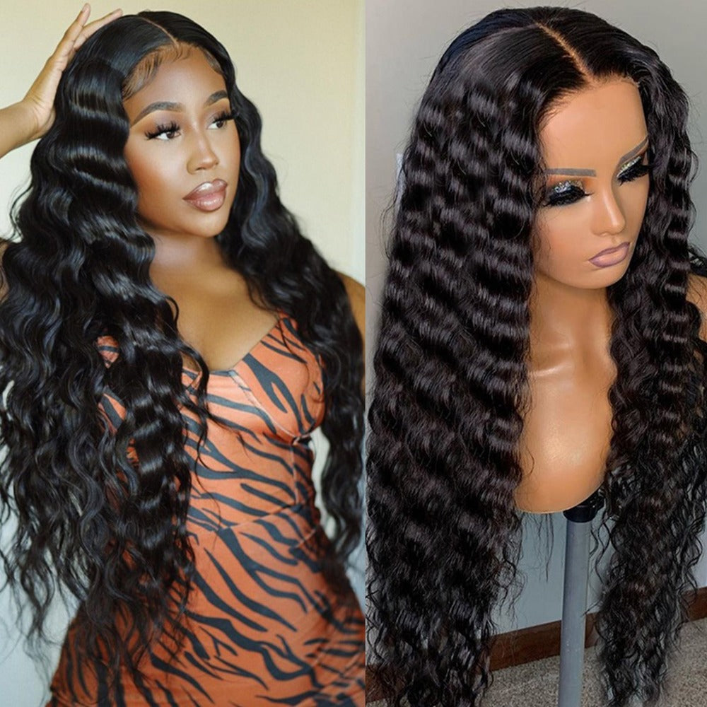 HD Transparent Lace Frontal Wig Loose Deep Wave Brazilian 13x6