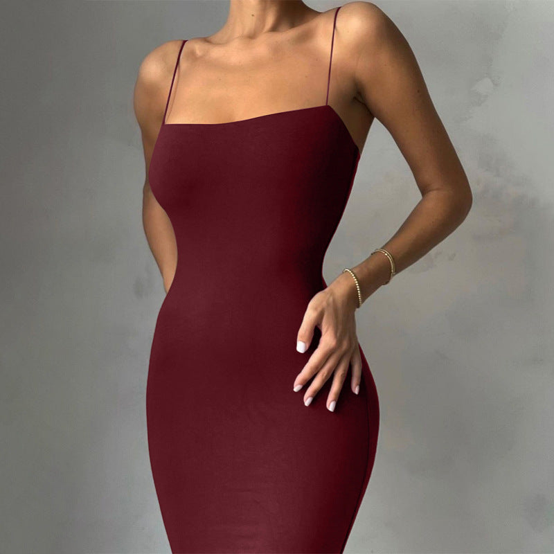 Spaghetti Strap Bodycon Maxi Dress