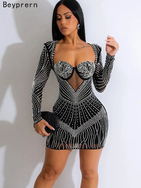 Rhinestone Mini Dress