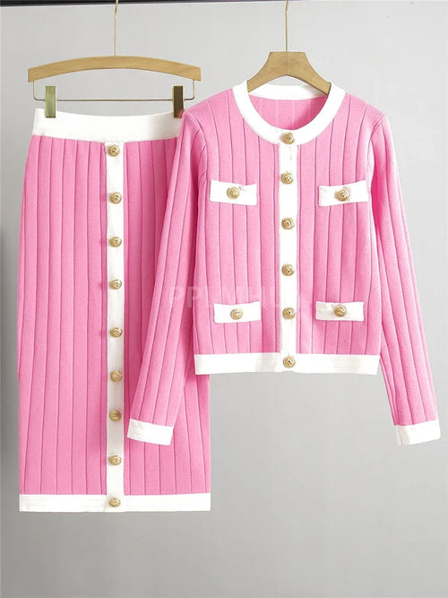 Korean Slim Sweater Cardigan Co-cords