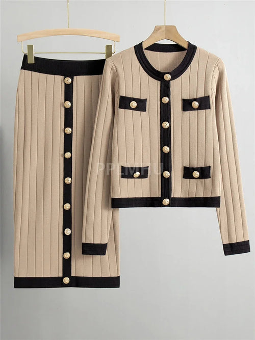 Korean Slim Sweater Cardigan Co-cords