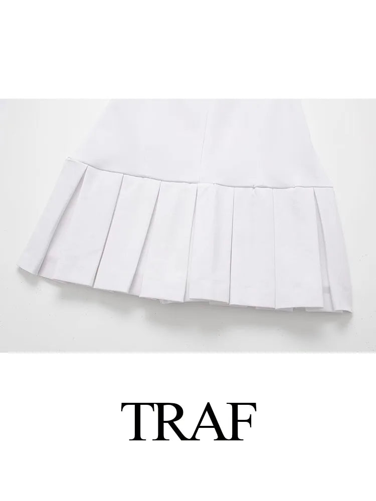 TRAF Casual Pleated Shirt Dress