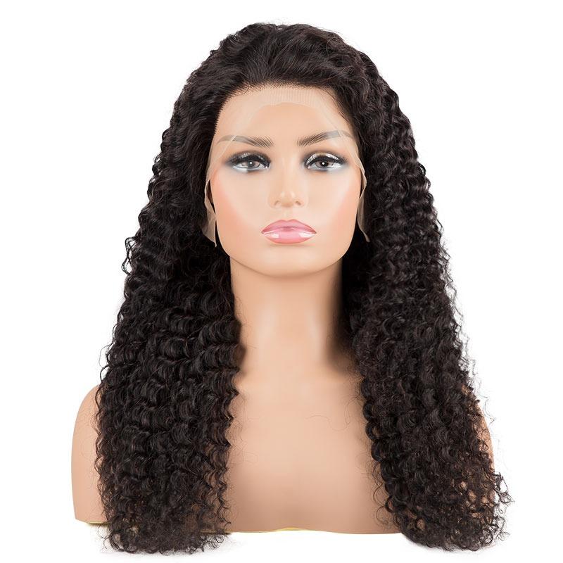 HD Transparent Lace Front Jerry Curl Wig 200% Density 13x4