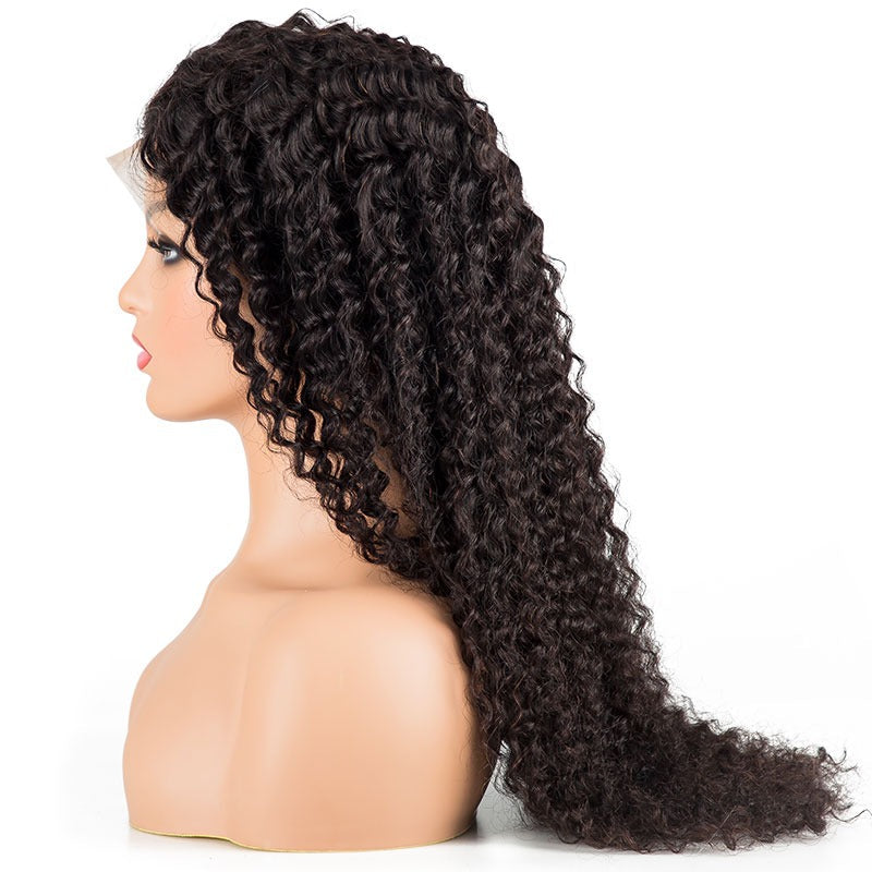 HD Transparent Lace Front Jerry Curl Wig 200% Density 13x4